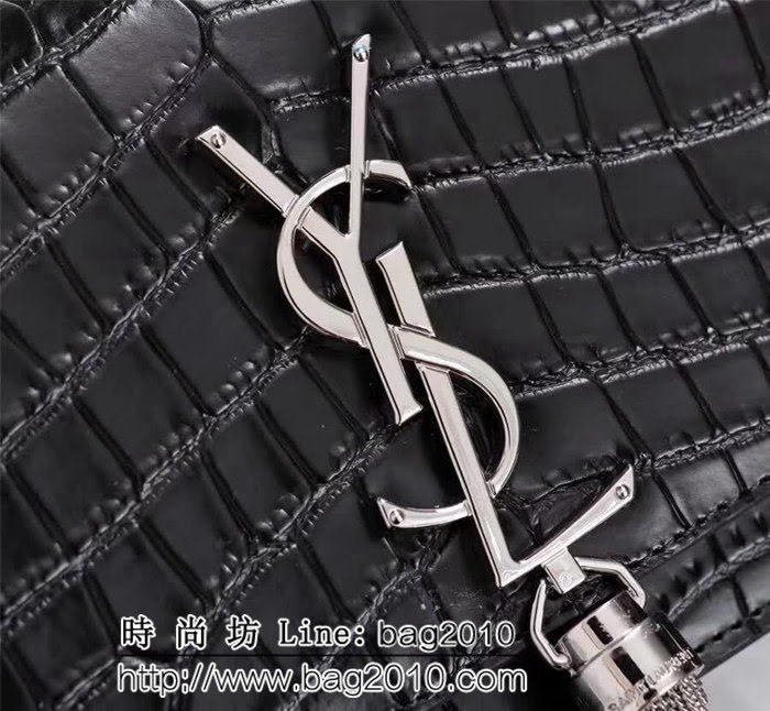 YSL聖羅蘭 爆款 鱷魚紋Saint Laurent 黑色鏈條包 26817-1 YAS1145